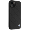 BMW BMHCP14S22RQDK Leather Quilted pevné puzdro pre iPhone 14 6,1", čierne