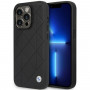 BMW BMHCP14L22RQDK Leather Quilted pevné puzdro pre iPhone 14 Pro 6,1", čierne