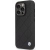 BMW BMHCP14L22RQDK Leather Quilted pevné puzdro pre iPhone 14 Pro 6,1", čierne