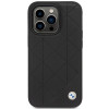 BMW BMHCP14L22RQDK Leather Quilted pevné puzdro pre iPhone 14 Pro 6,1", čierne