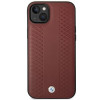 BMW BMHCP14S22RFGR Leather Diamond Pattern pevné puzdro pre iPhone 14 6,1", bordové