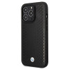 BMW BMHCP14L22RFGK Leather Diamond Pattern pevné puzdro pre iPhone 14 Pro 6,1", čierne