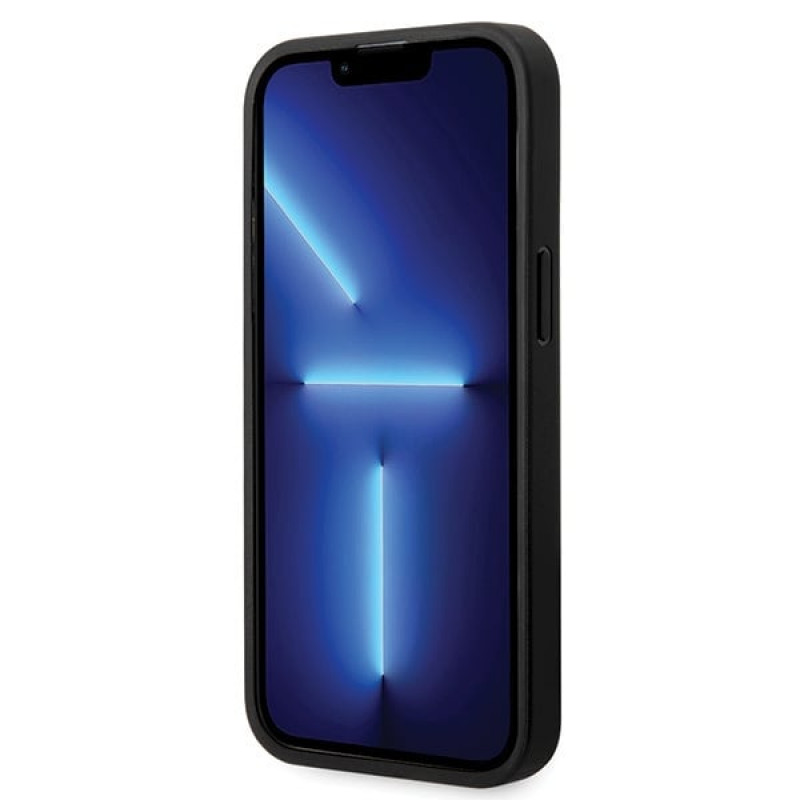 BMW BMHCP14L22RFGK Leather Diamond Pattern pevné puzdro pre iPhone 14 Pro 6,1", čierne