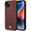 BMW BMHCP14S22RPSR puzdro pre iPhone 14, bordové, Leather Seats Pattern