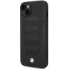 BMW BMHCP14S22RPSK puzdro pre iPhone 14, čierne, Leather Seats Pattern