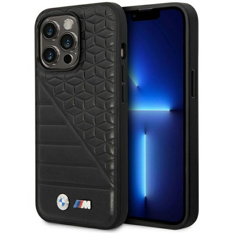BMW BMHCP14L22PMGK puzdro pre iPhone 14 Pro, čierne, Bi Pattern