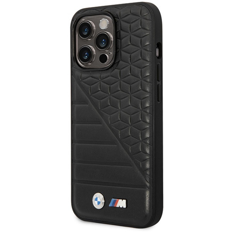 BMW BMHCP14L22PMGK puzdro pre iPhone 14 Pro, čierne, Bi Pattern