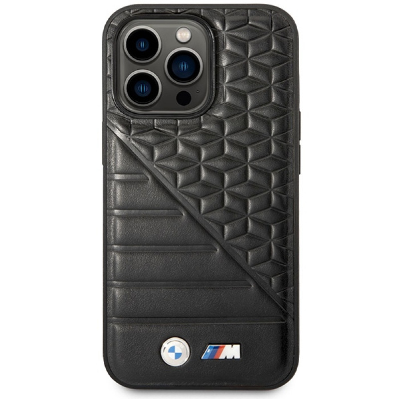 BMW BMHCP14L22PMGK puzdro pre iPhone 14 Pro, čierne, Bi Pattern