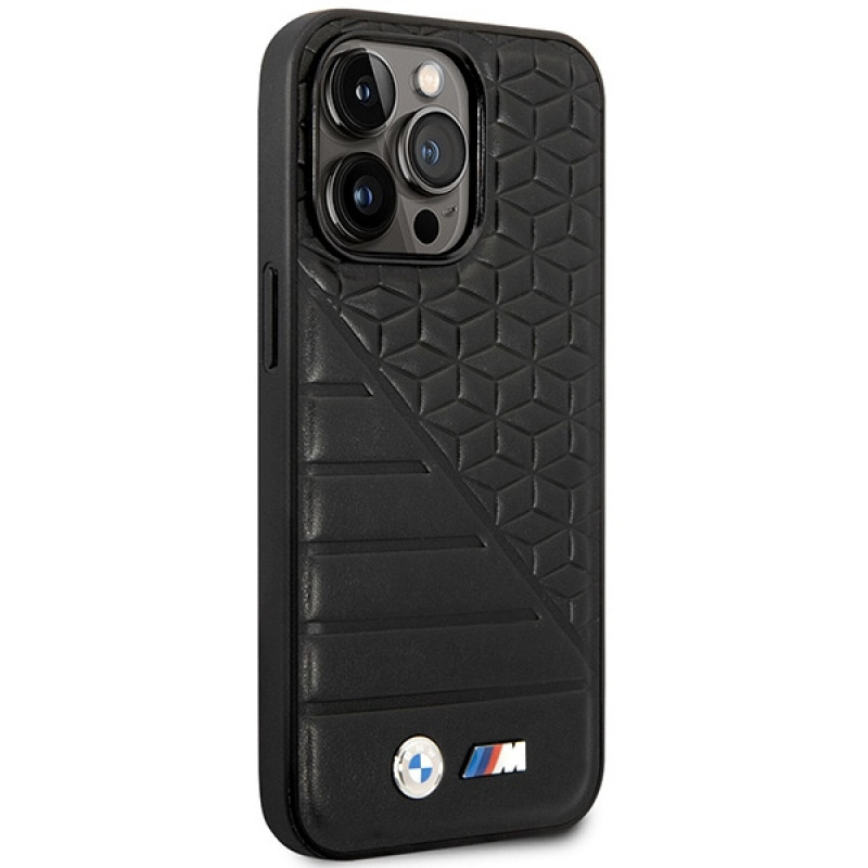 BMW BMHCP14L22PMGK puzdro pre iPhone 14 Pro, čierne, Bi Pattern