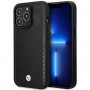 BMW BMHMP14L22RFGK Leather Diamond Pattern MagSafe puzdro pre Apple iPhone 14 Pro 6,1″, čierne
