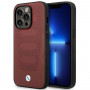 BMW BMHMP14L22RPSR Leather Seats Pattern MagSafe puzdro pre Apple iPhone 14 Pro 6,1″, bordové