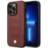 BMW BMHMP14L22RPSR Leather Seats Pattern MagSafe puzdro pre Apple iPhone 14 Pro 6,1″, bordové