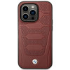 BMW BMHMP14L22RPSR Leather Seats Pattern MagSafe puzdro pre Apple iPhone 14 Pro 6,1″, bordové