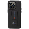 BMW BMHCP14L22GSLK Grip Stand Hot Stamp tvrdé puzdro pre Apple iPhone 14 Pro, čierne