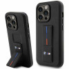 BMW BMHCP14X22GSLK Grip Stand Hot Stamp tvrdé puzdro pre Apple iPhone 14 Pro Max, čierne