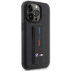 BMW BMHCP14X22GSLK Grip Stand Hot Stamp tvrdé puzdro pre Apple iPhone 14 Pro Max, čierne