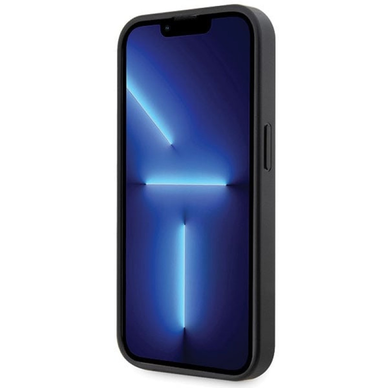 BMW BMHCP14X22GSLK Grip Stand Hot Stamp tvrdé puzdro pre Apple iPhone 14 Pro Max, čierne