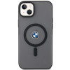 BMW BMHMP14MDSLK Signature MagSafe tvrdé puzdro pre Apple iPhone 14 Plus / 15 Plus, čierne