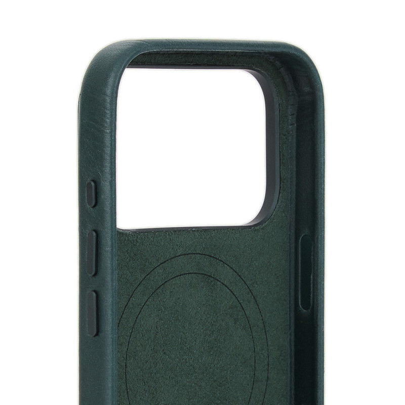 Mujjo Troubadour kožené puzdro pre Apple iPhone 18 Pro / 17 Pro, MagSafe, obsidiánovozelené