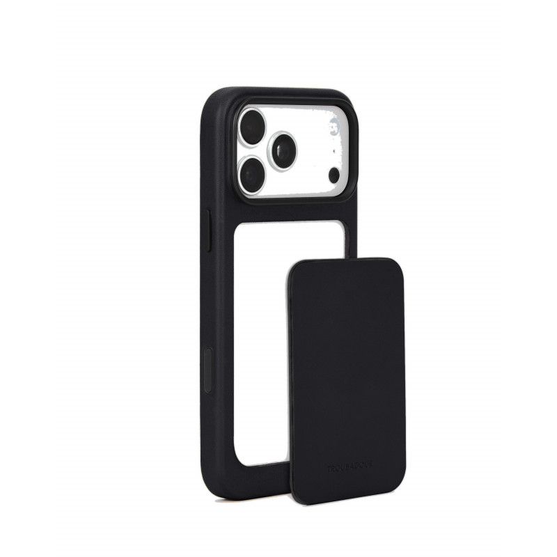 Mujjo Troubadour Modular Leather Case kožené puzdro pre Apple iPhone 18 Pro Max / 17 Pro Max, MagSafe, čierne