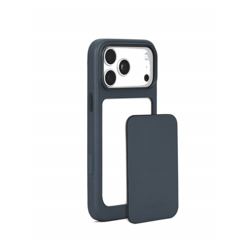 Mujjo Troubadour Modular Leather Case kožené puzdro pre Apple iPhone 18 Pro Max / 17 Pro Max, MagSafe, bazaltové