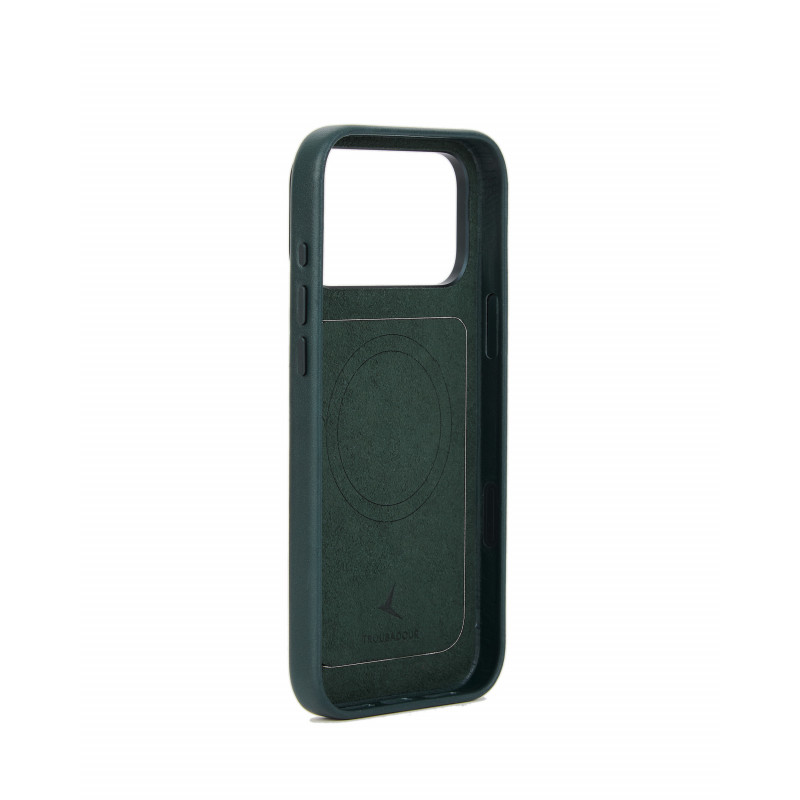 Mujjo Troubadour Modular Leather Case kožené puzdro pre Apple iPhone 18 Pro Max / 17 Pro Max, MagSafe, obsidiánovo zelené