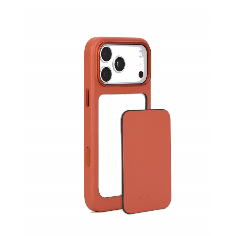 Mujjo Troubadour Modular Leather Case kožené puzdro pre Apple iPhone 18 Pro Max / 17 Pro Max, MagSafe, terakotové