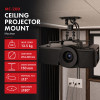 Maclean MC-200 B stropný držiak na projektor, 54–320 mm, do 13,5 kg, čierny