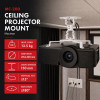 Maclean MC-200 W stropný držiak na projektory, oceľ, 54–320 mm, do 13,5 kg, biely