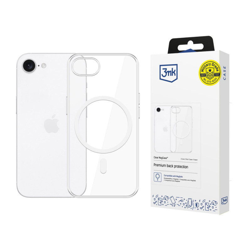 3MK Clear MagCase Apple iPhone 17e / 16e puzdro s MagSafe, priehľadné