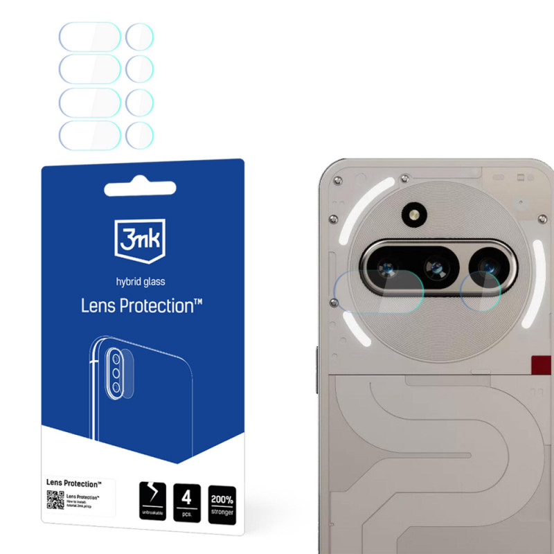 3MK Lens Protection hybridné sklo na objektív fotoaparátu Nothing Phone (3a) (4 ks)
