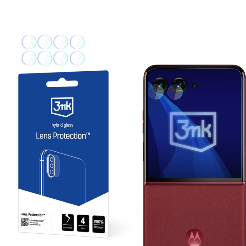 3MK Lens Protection hybridné ochranné sklo na objektív fotoaparátu pre Motorola Razr 60 Ultra (4 ks)