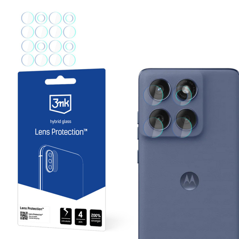 3MK Lens Protection hybridné sklo na objektív fotoaparátu Motorola Edge 60 Fusion / Edge 60 (4 ks)