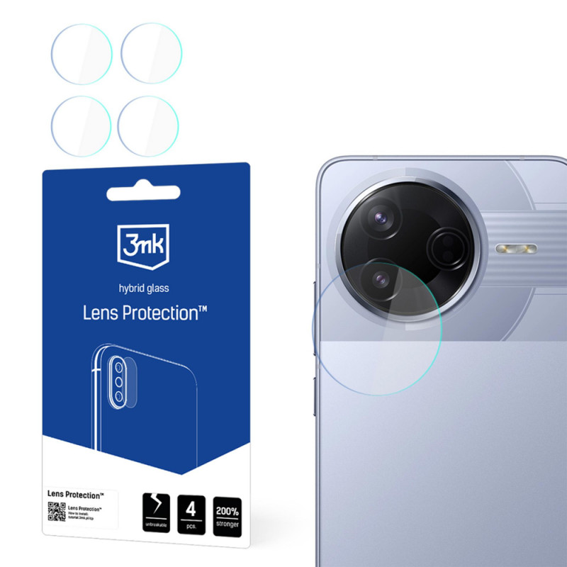 3MK Lens Protection hybridné sklo na objektív fotoaparátu Xiaomi POCO F7 Pro (4 ks)