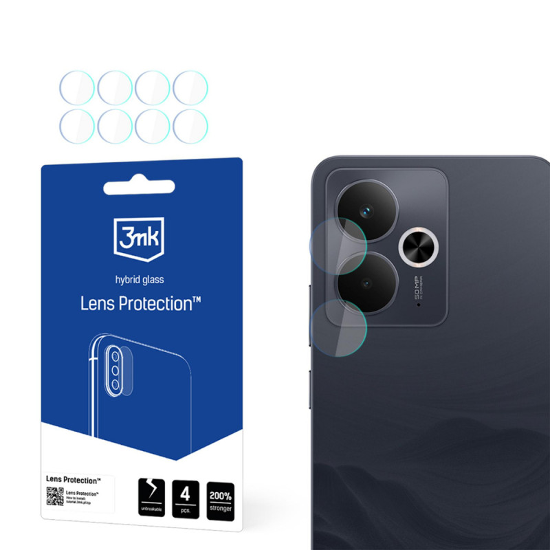3MK Lens Protection hybridné sklo na šošovku fotoaparátu Realme 14 5G / 14T 5G (4 ks)