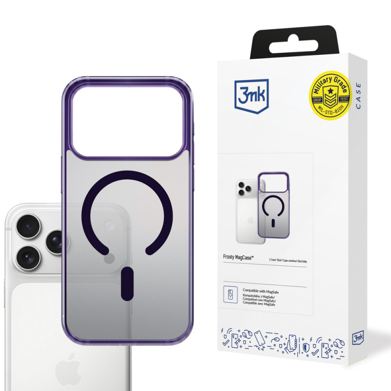 3mk Frosty MagCase kryt pre Apple iPhone 17 Pro Max, fialový