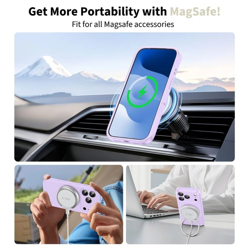 Tech-Protect Silicone MagSafe puzdro pre Apple iPhone 17 Pro, fialové, THP4521