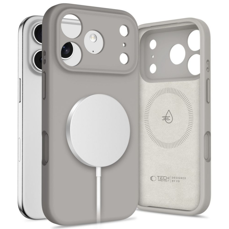 Tech-Protect Silicone MagSafe puzdro pre Apple iPhone 17 Pro, kamenná sivá