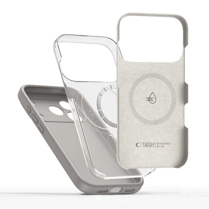 Tech-Protect Silicone MagSafe puzdro pre Apple iPhone 17 Pro, kamenná sivá