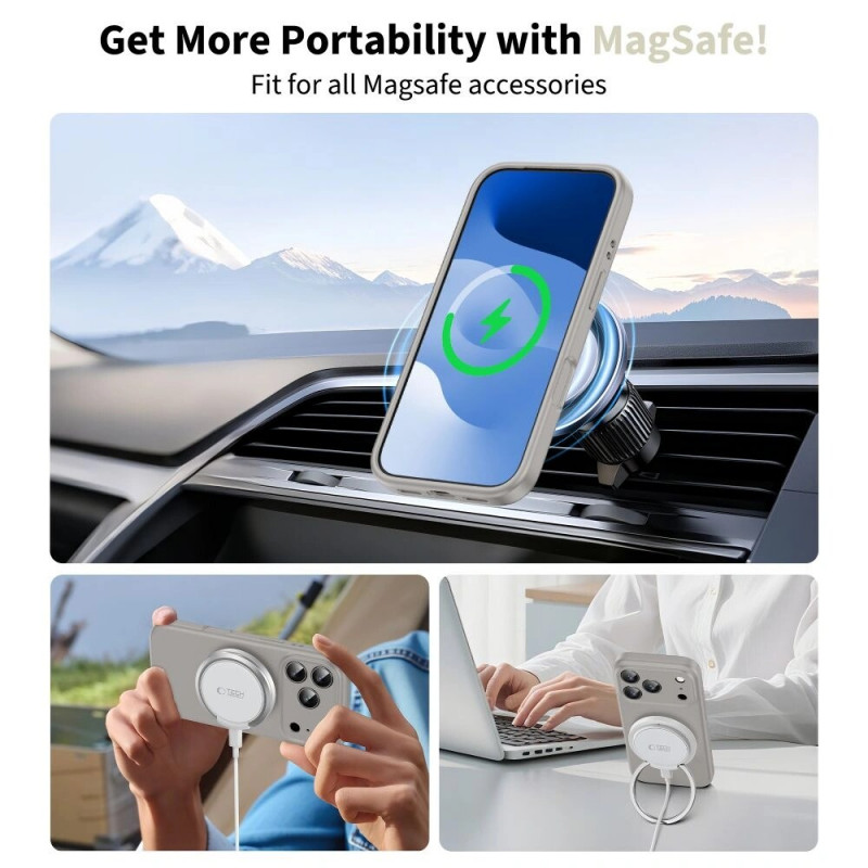 Tech-Protect Silicone MagSafe puzdro pre Apple iPhone 17 Pro, kamenná sivá
