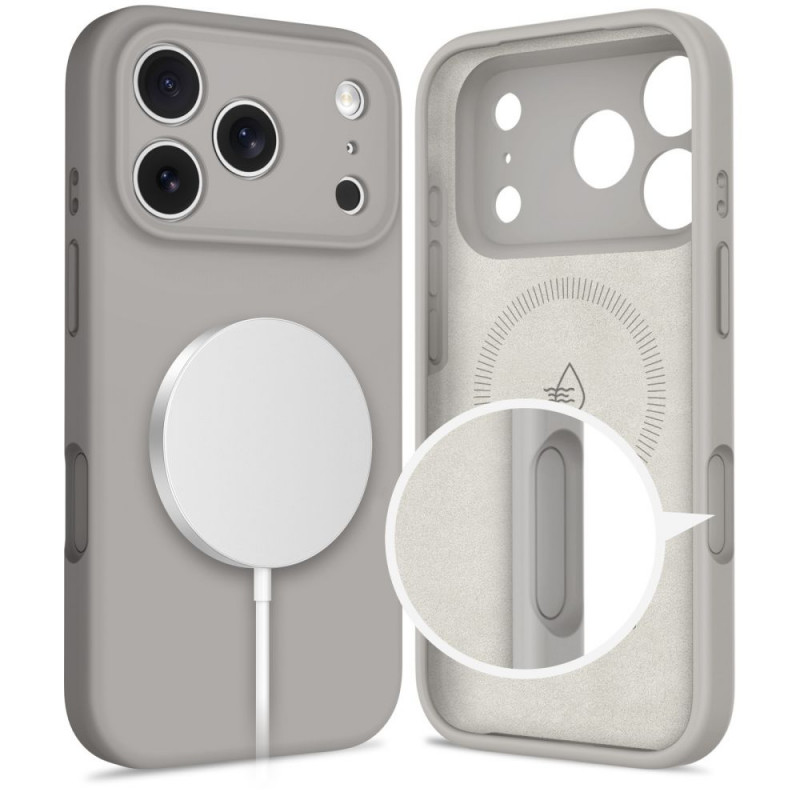 Tech-Protect Silicone MagSafe puzdro pre Apple iPhone 17 Pro, kamenná sivá