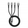 Tech-Protect UltraBoost DNA kábel 3v1 USB-A na Lightning / USB-C / Micro-USB, 3 A, 120 cm, železná sivá