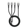 Tech-Protect UltraBoost DNA kábel 3v1 USB-A na Lightning / USB-C / Micro-USB, 3 A, 120 cm, železná sivá