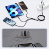 Tech-Protect UltraBoost DNA kábel 3v1 USB-A na Lightning / USB-C / Micro-USB, 3 A, 120 cm, železná sivá