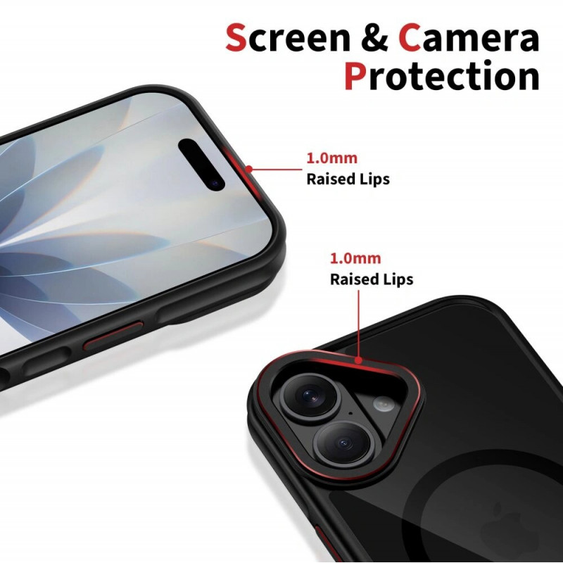 Tech-Protect MagHybrid MagSafe puzdro pre Apple iPhone 17, čierna/červená