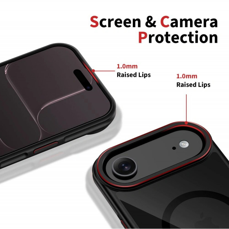 Tech-Protect MagHybrid MagSafe puzdro pre Apple iPhone Air, čierna/červená