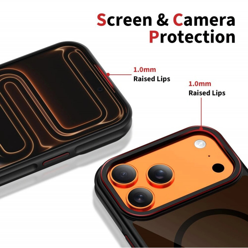 Puzdro Tech-Protect MagHybrid MagSafe pre Apple iPhone 17 Pro Max, čierno-červené