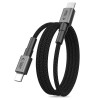 Tech-Protect Ultraboost DNA MagTwist kábel USB-C PD 100W / 5A, 200 cm, železno sivý