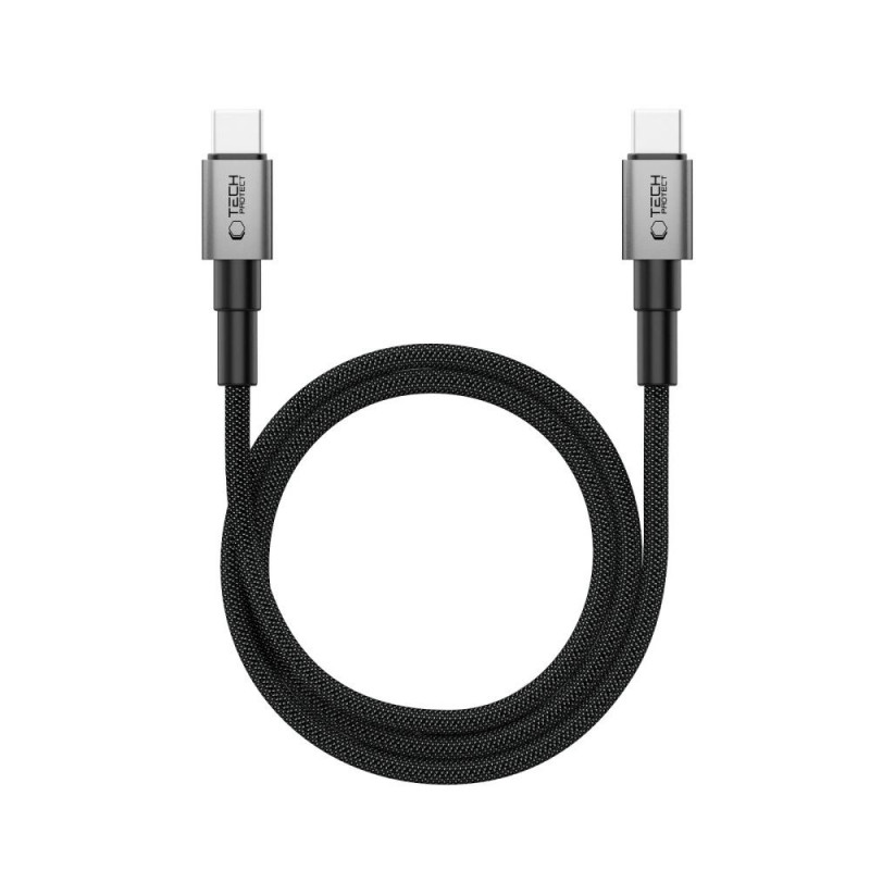 Tech-Protect Ultraboost DNA MagTwist kábel USB-C PD 100W / 5A, 200 cm, železno sivý