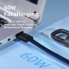 Tech-Protect Ultraboost DNA kábel USB-C / USB-C na kľúče PD 60W / 3A, 17 cm, železno sivý